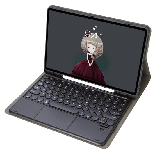 YT102B-A For iPad 10.2 (2019) / (2020) / (2021)  /  iPad Air 10.5 inch (2019)  /  iPad Pro 10.5-inch (2017) Bluetooth Keyboard with TouchPad Shockproof Stand Case with Pen Slot