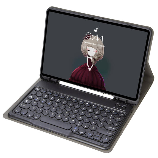 YT11B For iPad Air (2020) / (2022)  /  iPad Pro 11 (2018) / (2020) / (2021) / (2022) Bluetooth Keyboard Protective Case Anti-Drop Leather Cover with Pen Slot / Stand