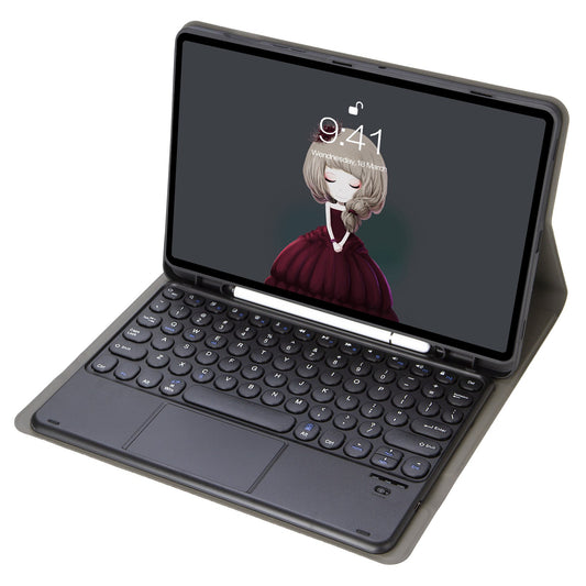 YT11B-A For iPad Air (2020) / (2022)  /  iPad Pro 11 (2018) / (2020) / (2021) / (2022) Wireless Bluetooth Keyboard with TouchPad, Pen Slot Design Shockproof Stand Case