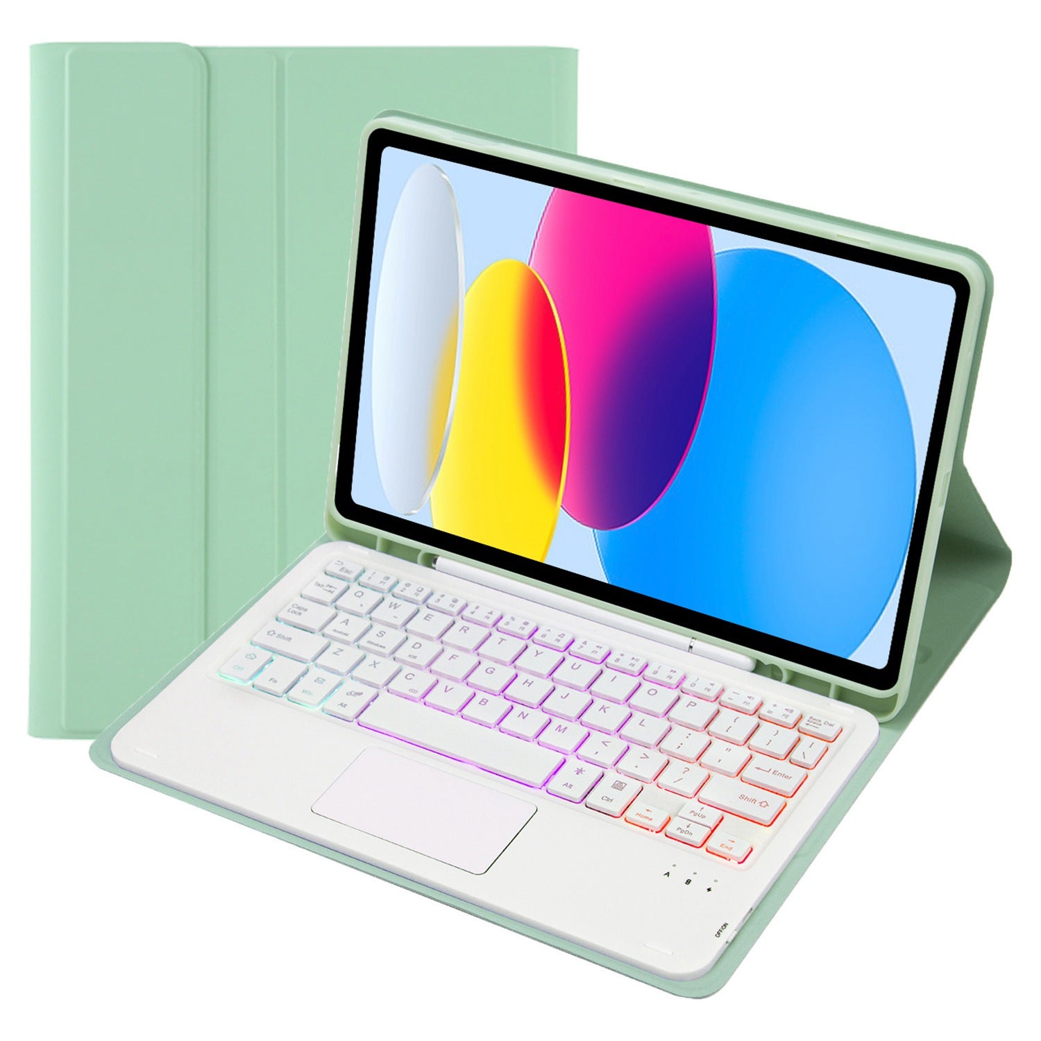A10B-AS for iPad 10.9 (2022) Leather + TPU Pen Slot Design Tablet Protective Shell Foldable Stand Cover with Touchpad Bluetooth Keyboard