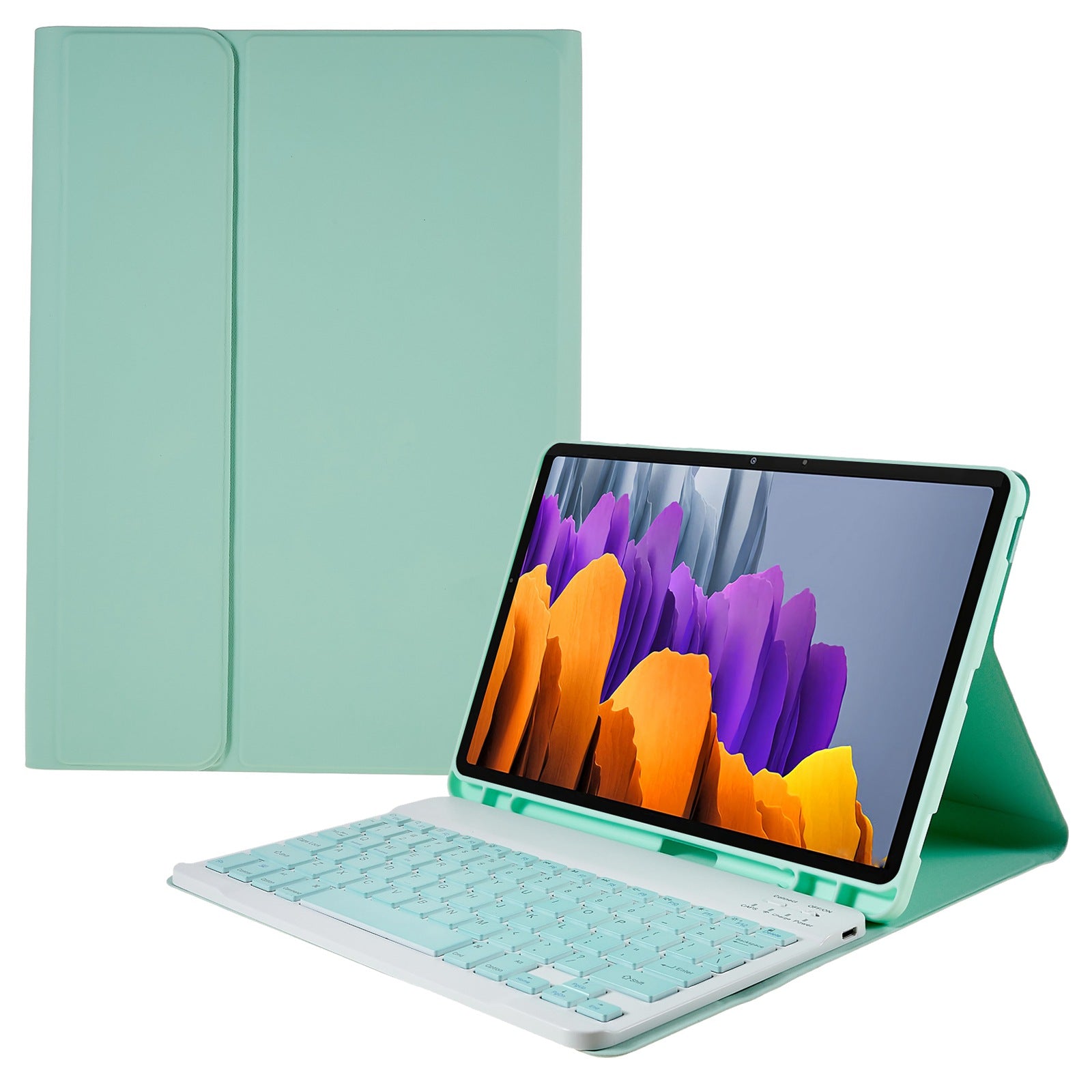 SK-T870 For Samsung Galaxy Tab S7 / S8 11-inch T870 / X700 / T875 Ultra-thin Leather Tablet Stand Protective Shell with Detachable Bluetooth Keyboard