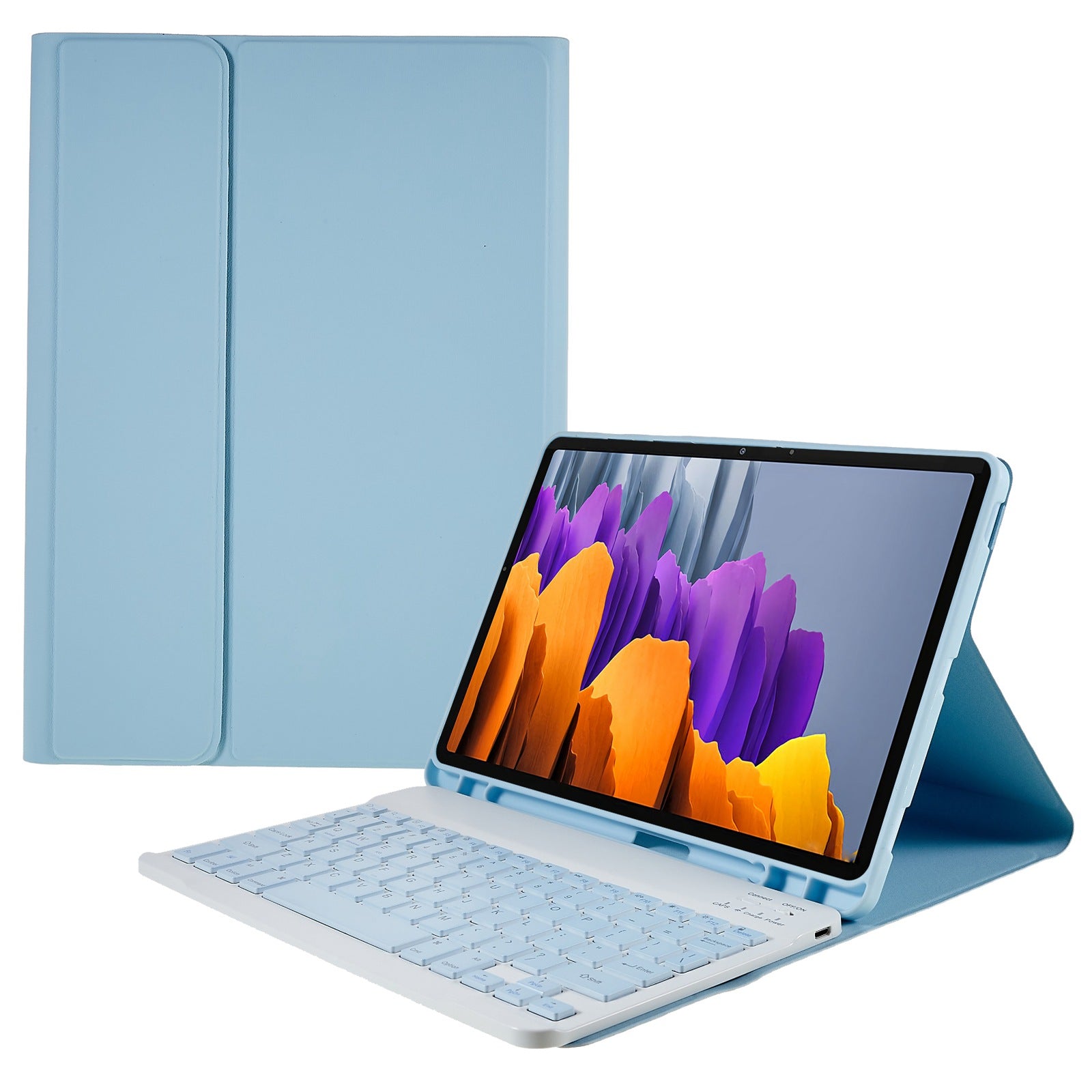 SK-T870 For Samsung Galaxy Tab S7 / S8 11-inch T870 / X700 / T875 Ultra-thin Leather Tablet Stand Protective Shell with Detachable Bluetooth Keyboard