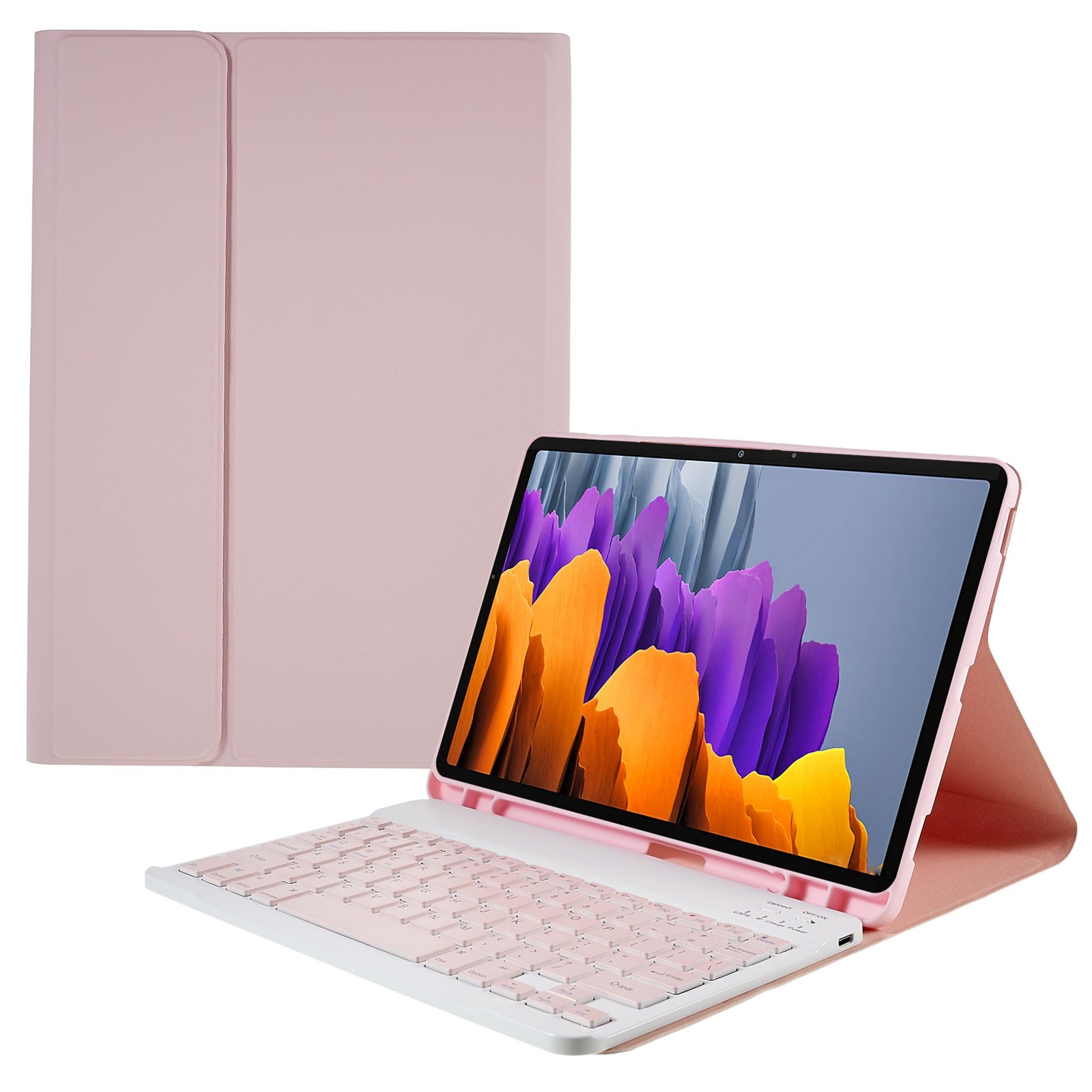 SK-T870 For Samsung Galaxy Tab S7 / S8 11-inch T870 / X700 / T875 Ultra-thin Leather Tablet Stand Protective Shell with Detachable Bluetooth Keyboard