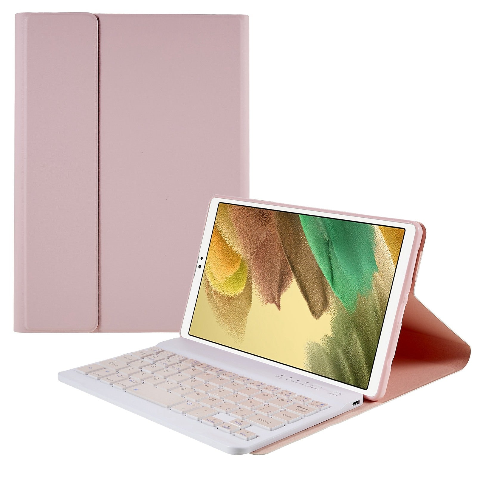 SK-T220 For Samsung Galaxy Tab A7 Lite 8.7-inch T225 / T220 Ultra-thin Shockproof PU Leather Tablet Stand Cover with Detachable Bluetooth Keyboard (No Pen Slot)