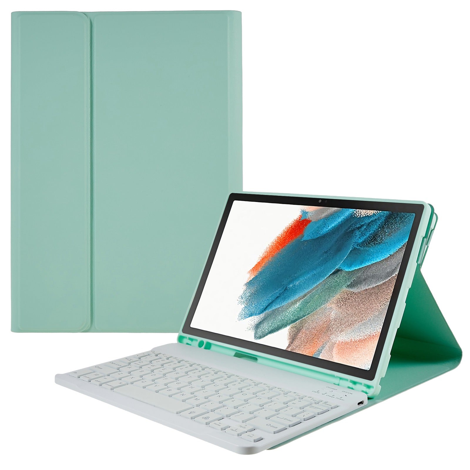 SK-X205 For Samsung Galaxy Tab A8 10.5 (2021) X205 / X200 Keyboard Case Detachable Wireless Bluetooth 7-Color Backlit Keyboard with PU Leather Folio Stand Cover