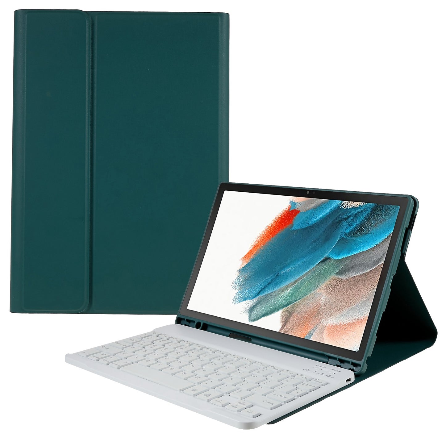 SK-X205 For Samsung Galaxy Tab A8 10.5 (2021) X205 / X200 Keyboard Case Detachable Wireless Bluetooth 7-Color Backlit Keyboard with PU Leather Folio Stand Cover