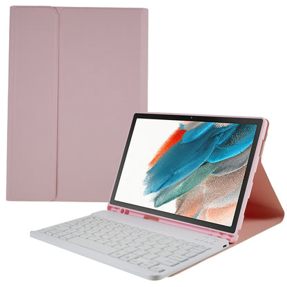 SK-X205 For Samsung Galaxy Tab A8 10.5 (2021) X205 / X200 Keyboard Case Detachable Wireless Bluetooth 7-Color Backlit Keyboard with PU Leather Folio Stand Cover