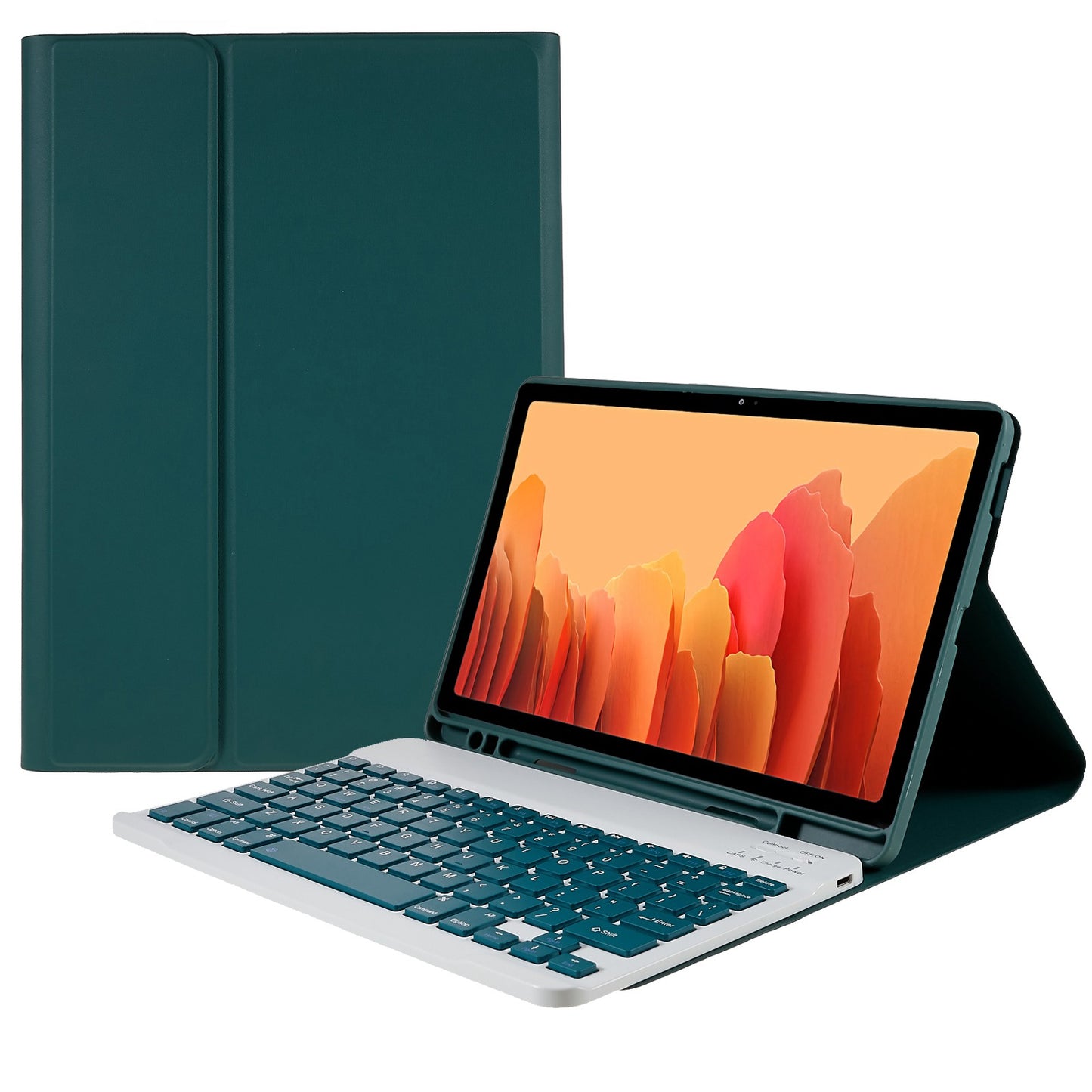 SK-T500 For Samsung Galaxy Tab A7 10.4 (2020) T500 / T505 Auto Wake / Sleep Ultra-thin PU Leather Stand Tablet Protective Cover with Detachable Bluetooth Keyboard