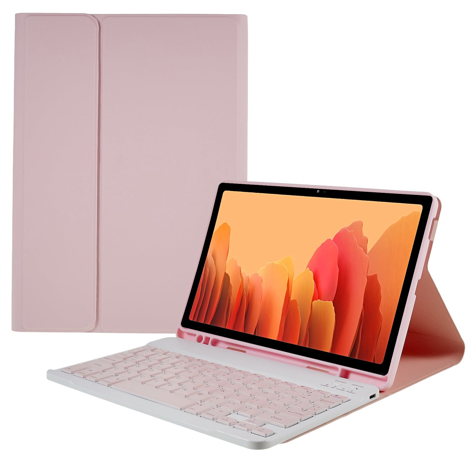 SK-T500 For Samsung Galaxy Tab A7 10.4 (2020) T500 / T505 Auto Wake / Sleep Ultra-thin PU Leather Stand Tablet Protective Cover with Detachable Bluetooth Keyboard