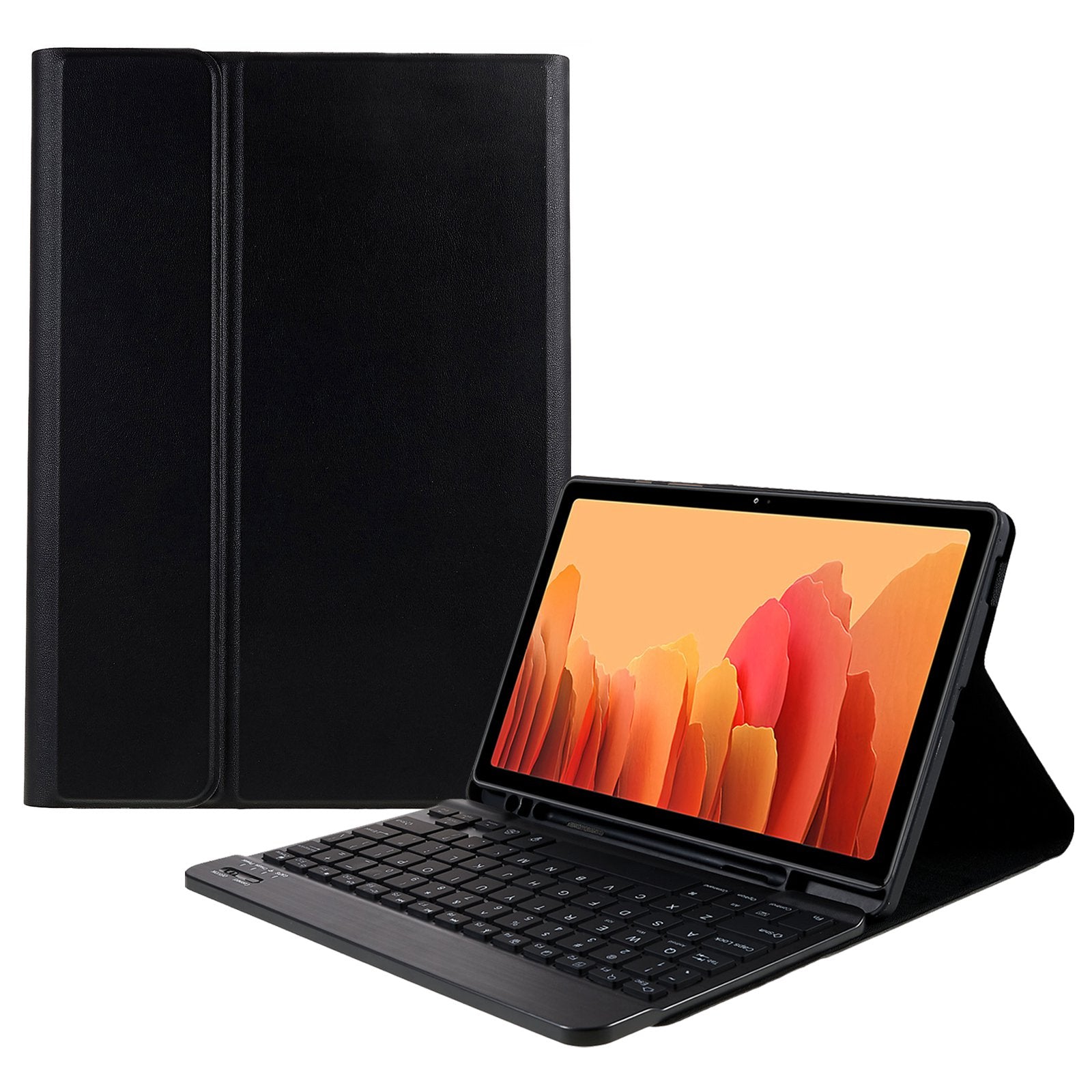 SK-T500 For Samsung Galaxy Tab A7 10.4 (2020) T500 / T505 Colorful Backlights Keyboard Protective Tablet Case PU Leather Folio Stand Anti-scratch Cover
