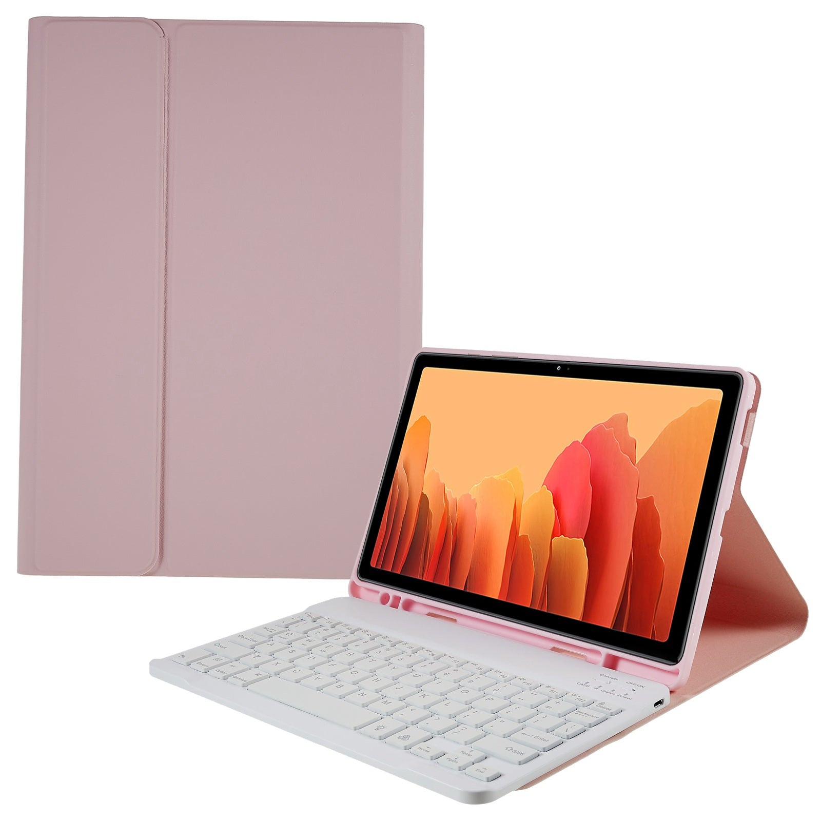 SK-T500 For Samsung Galaxy Tab A7 10.4 (2020) T500 / T505 Colorful Backlights Keyboard Protective Tablet Case PU Leather Folio Stand Anti-scratch Cover