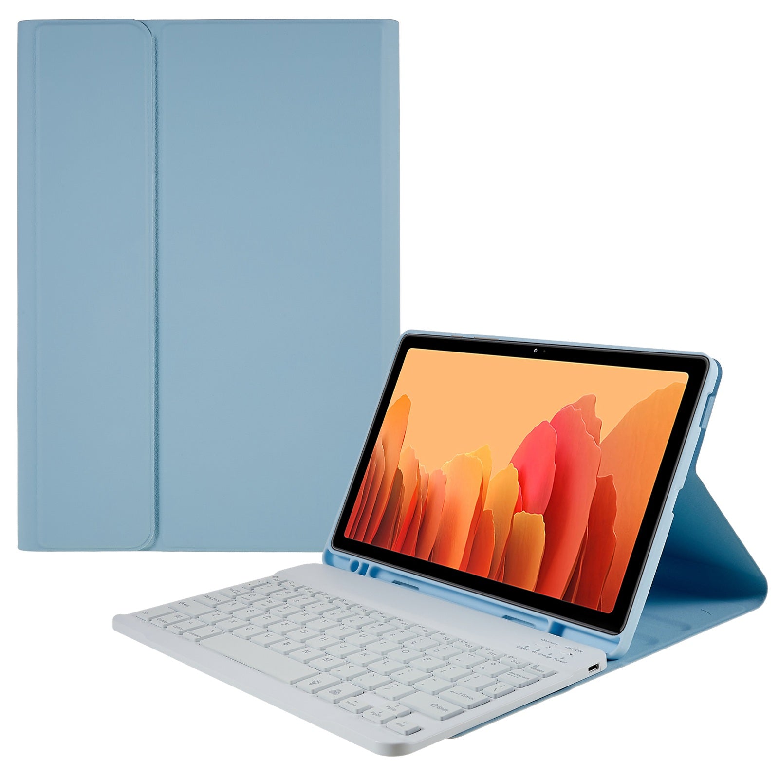 SK-T500 For Samsung Galaxy Tab A7 10.4 (2020) T500 / T505 Colorful Backlights Keyboard Protective Tablet Case PU Leather Folio Stand Anti-scratch Cover