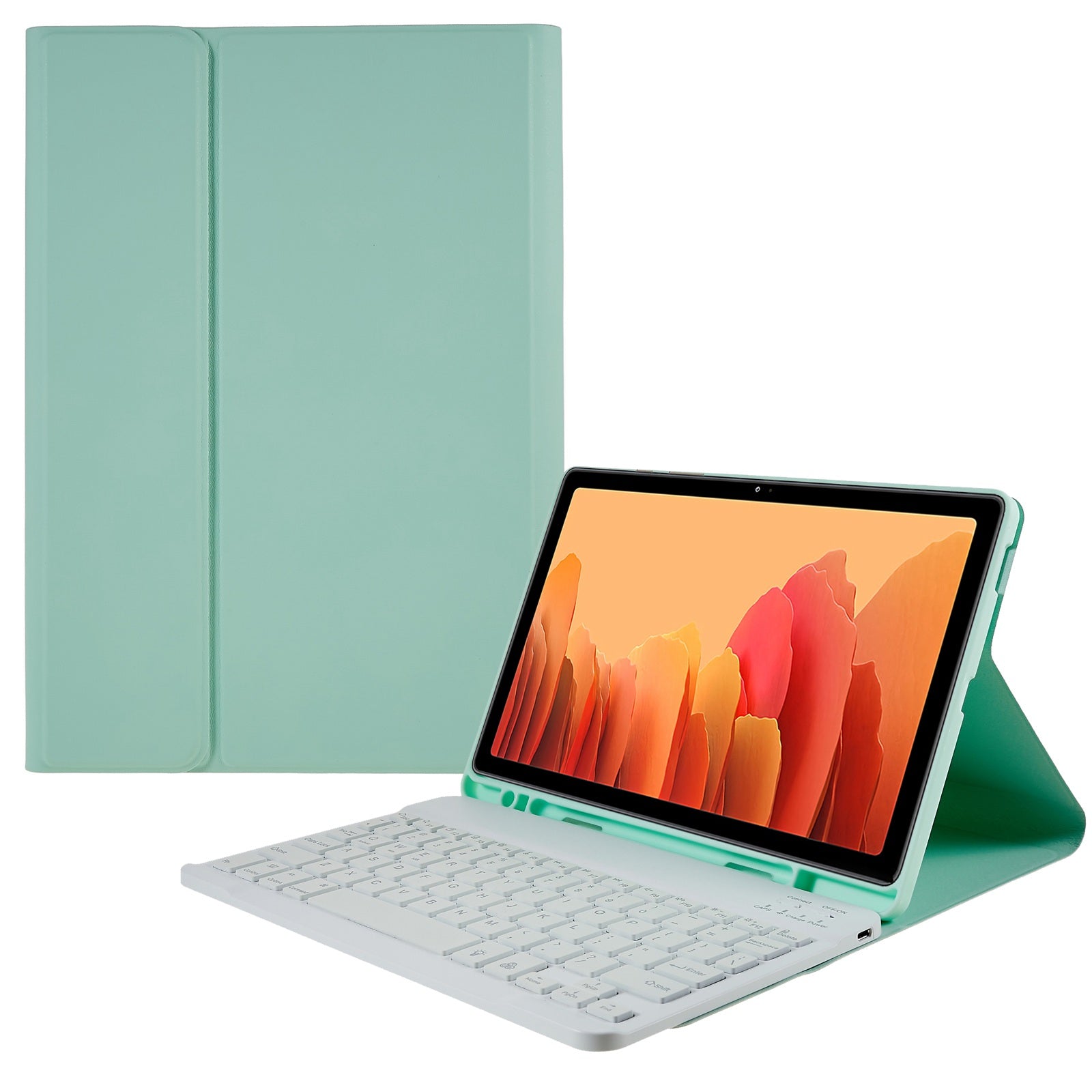 SK-T500 For Samsung Galaxy Tab A7 10.4 (2020) T500 / T505 Colorful Backlights Keyboard Protective Tablet Case PU Leather Folio Stand Anti-scratch Cover