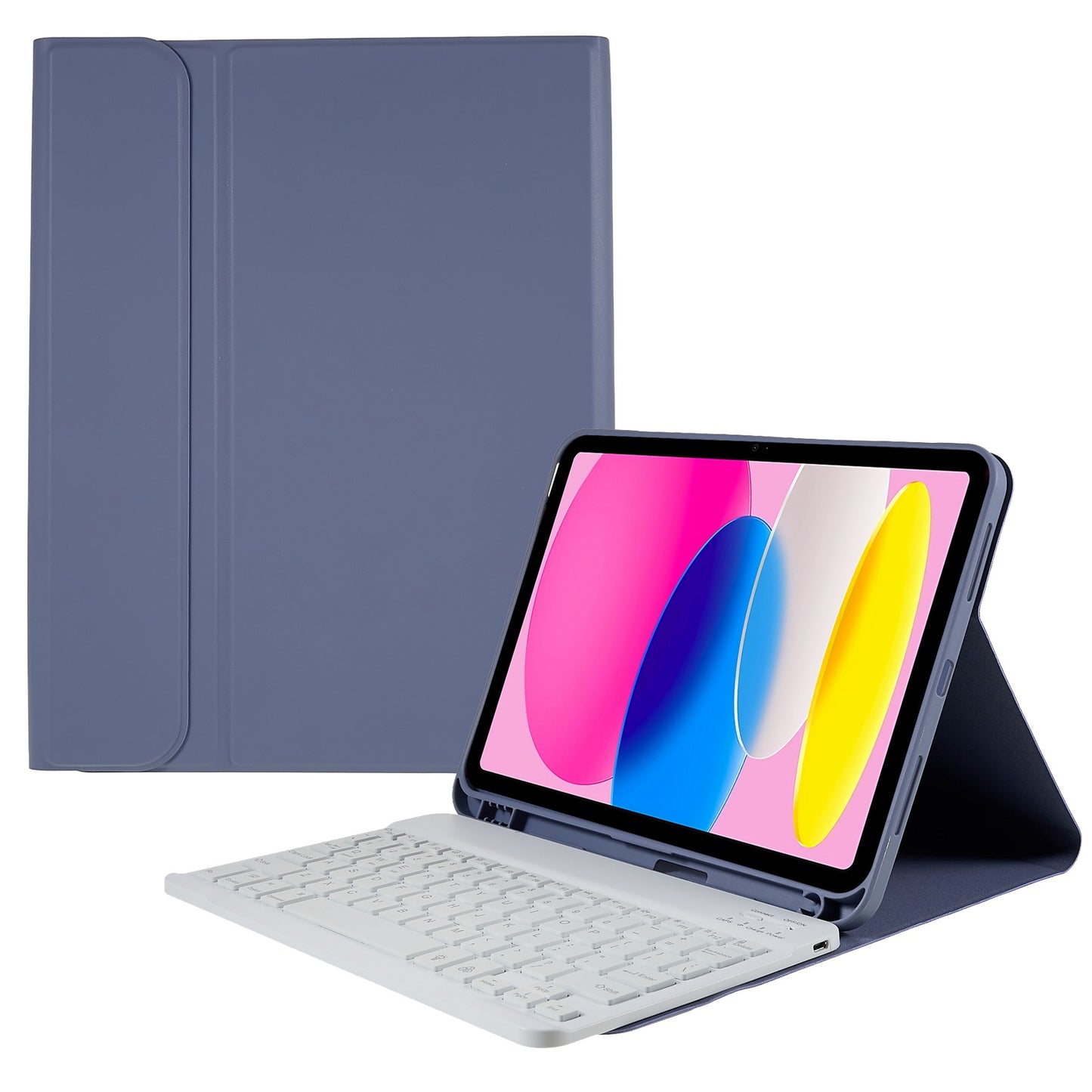 SK-1099 For iPad 10.9 (2022) Auto Wake / Sleep PU Leather Anti-scratch Tablet Stand Cover with Colorful Backlit Bluetooth Keyboard