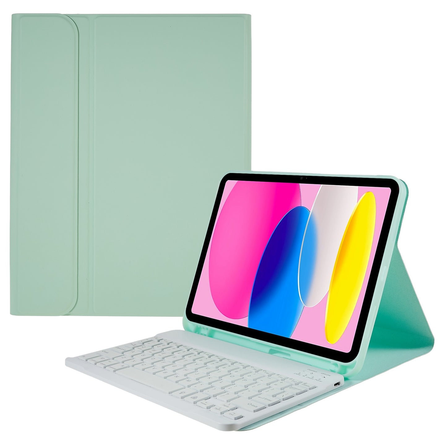 SK-1099 For iPad 10.9 (2022) Auto Wake / Sleep PU Leather Anti-scratch Tablet Stand Cover with Colorful Backlit Bluetooth Keyboard