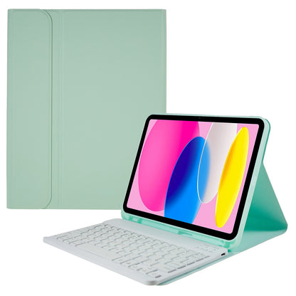 SK-1099 For iPad 10.9 (2022) Auto Wake / Sleep PU Leather Anti-scratch Tablet Stand Cover with Colorful Backlit Bluetooth Keyboard