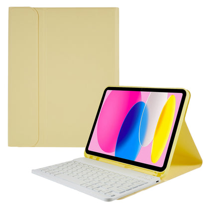 SK-1099 For iPad 10.9 (2022) Auto Wake / Sleep PU Leather Anti-scratch Tablet Stand Cover with Colorful Backlit Bluetooth Keyboard