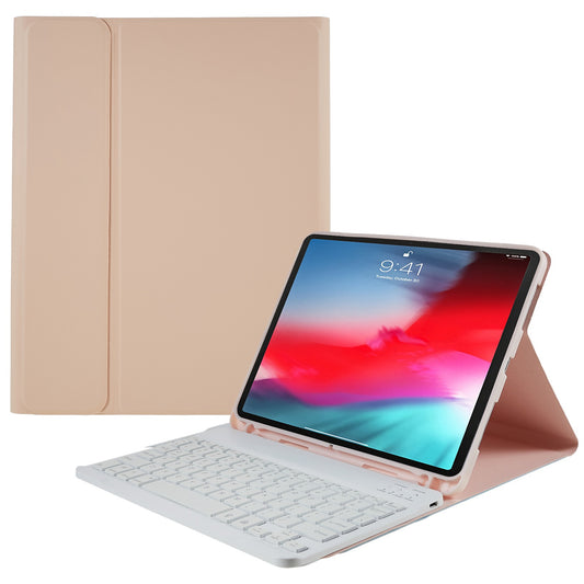 SK-1109 For iPad Pro 11-inch (2018) / (2020) / (2021) / (2022)  /  iPad Air (2020) / (2022) Wireless Keyboard Case with Colorful Backlit, PU Leather Folio Flip Cover Bluetooth Keyboard Case