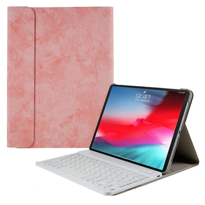 SK-1101 For iPad Pro 11-inch (2018) / iPad Air (2020) / (2022) Cloth Texture Keyboard Case PU Leather Stand Folio Smart Cover with 7 Colors Backlit Detachable Bluetooth Keyboard