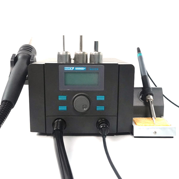 QUICK 8686D+ 110V Double Station 2-in-1 Intelligent Hot Air Desoldering Welding Rework Station with Digital Display
