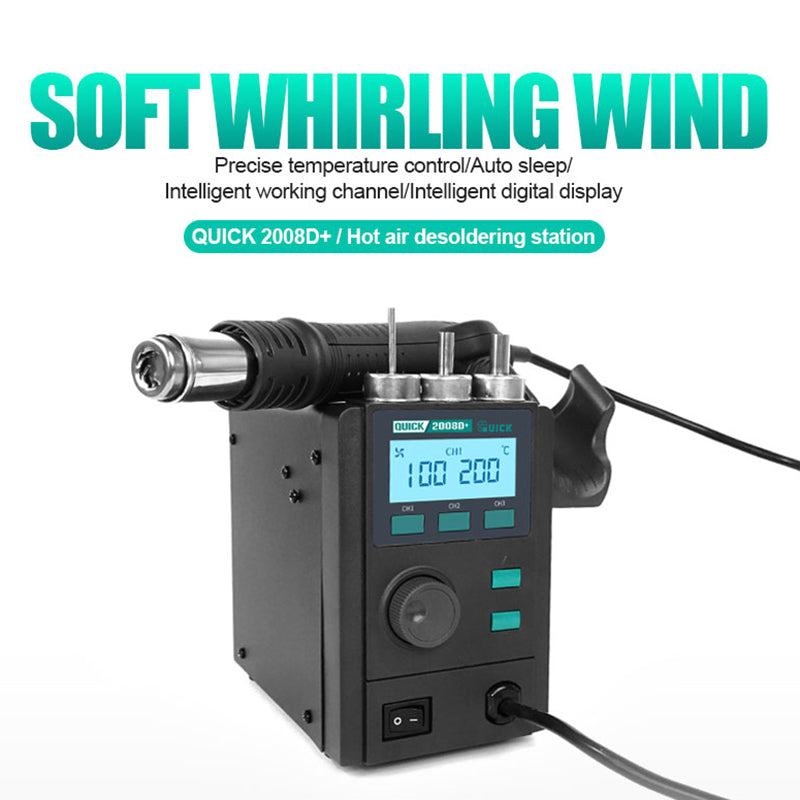QUICK 2008D+ Upgrade 110V Hot Air Desoldering Station for BGA Reballing SMD Phone motherboard Repair Tools