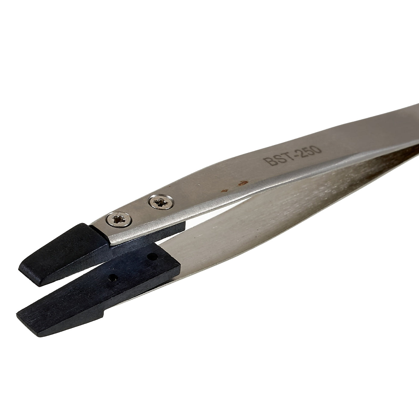 BEST BST-250 Anti-Static Tweezers PPS Coated Flat Tip Tweezers Support Replace Head for Mobile Phone Tablets Maintenance