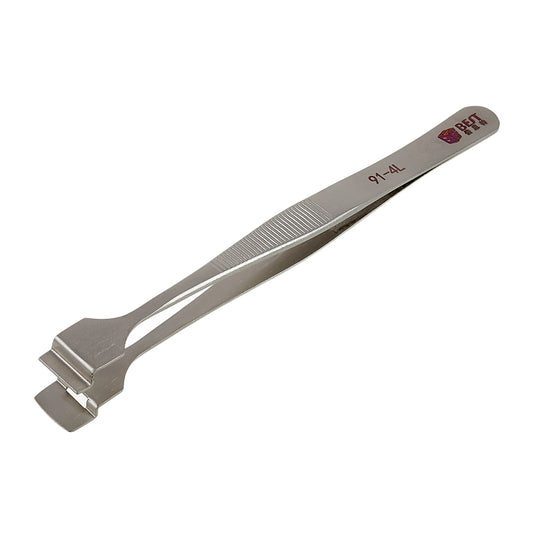BEST BST-91-4L Stainless Steel Crystal Wafer Tweezers L-shaped Anti-slip Clips Tools for Mobile Repair