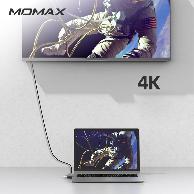 MOMAX 7-in-1 Multi-function Converter Dual Type-C HUB Expander for MacBook Series Devices