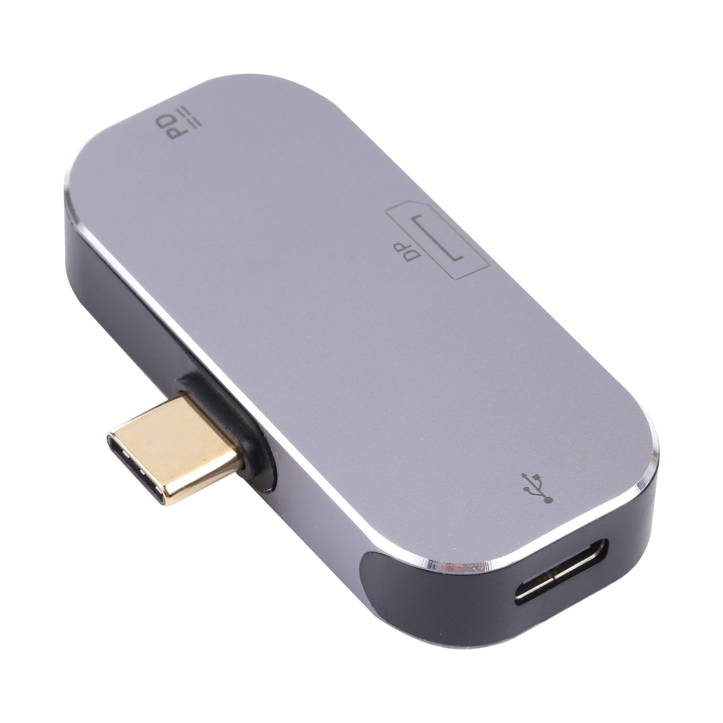3-in-1 Type-C Male to Dual Type-C+DP Female Converter Fast Charging Data Transmission Adapter