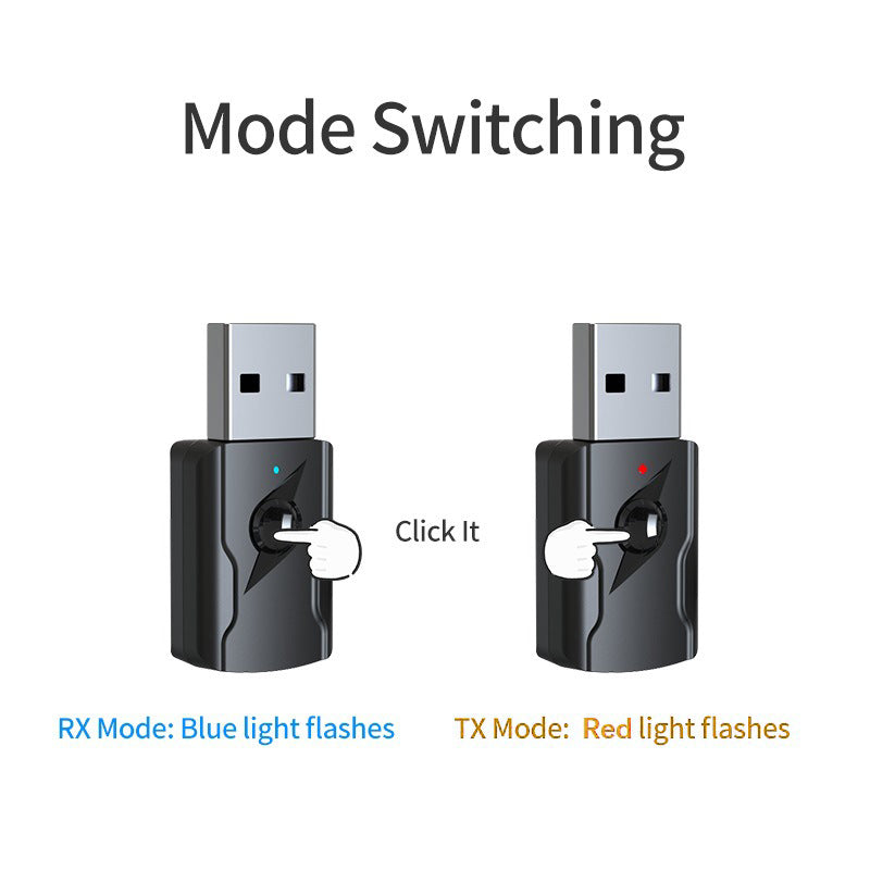 M135 Bluetooth 5.0 Transmitter Stereo Music Receiver USB Dual Output Bluetooth Adapter Computer Audio Adapter