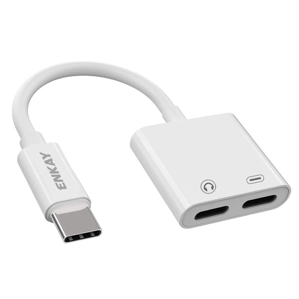 ENKAY HAT PRINCE ENK-AT105 Dual USB Type C Splitter 2 in 1 Audio Converter Type C to Type C Male to Female Adapter