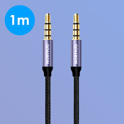 NORTHJO 1m Audio Cable 4 Pole 3.5mm Male to Male Stereo Aux Cord
