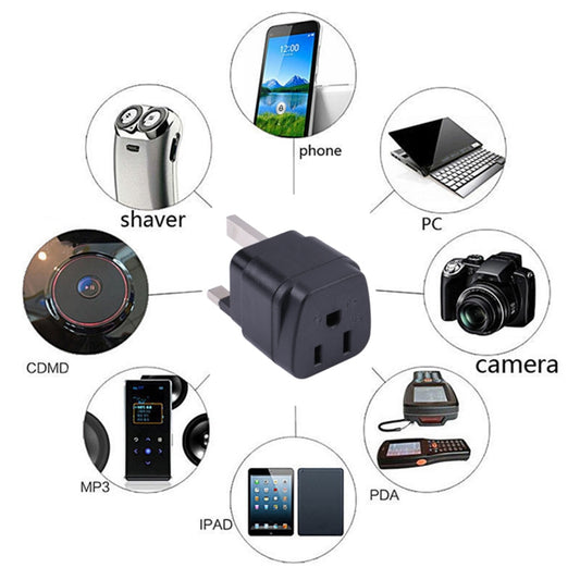 13A 250V 3-Hole US to UK Plug Flame Retardant PC Power Socket Conversion Adapter with Fuse Protection