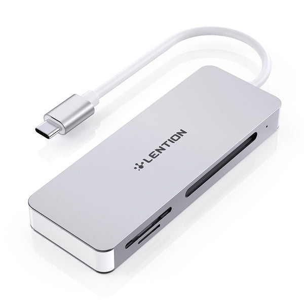LENTION C12 USB Type-C to SD + TF + Compact Flash Memory Card Reader Aluminum Alloy Adapter