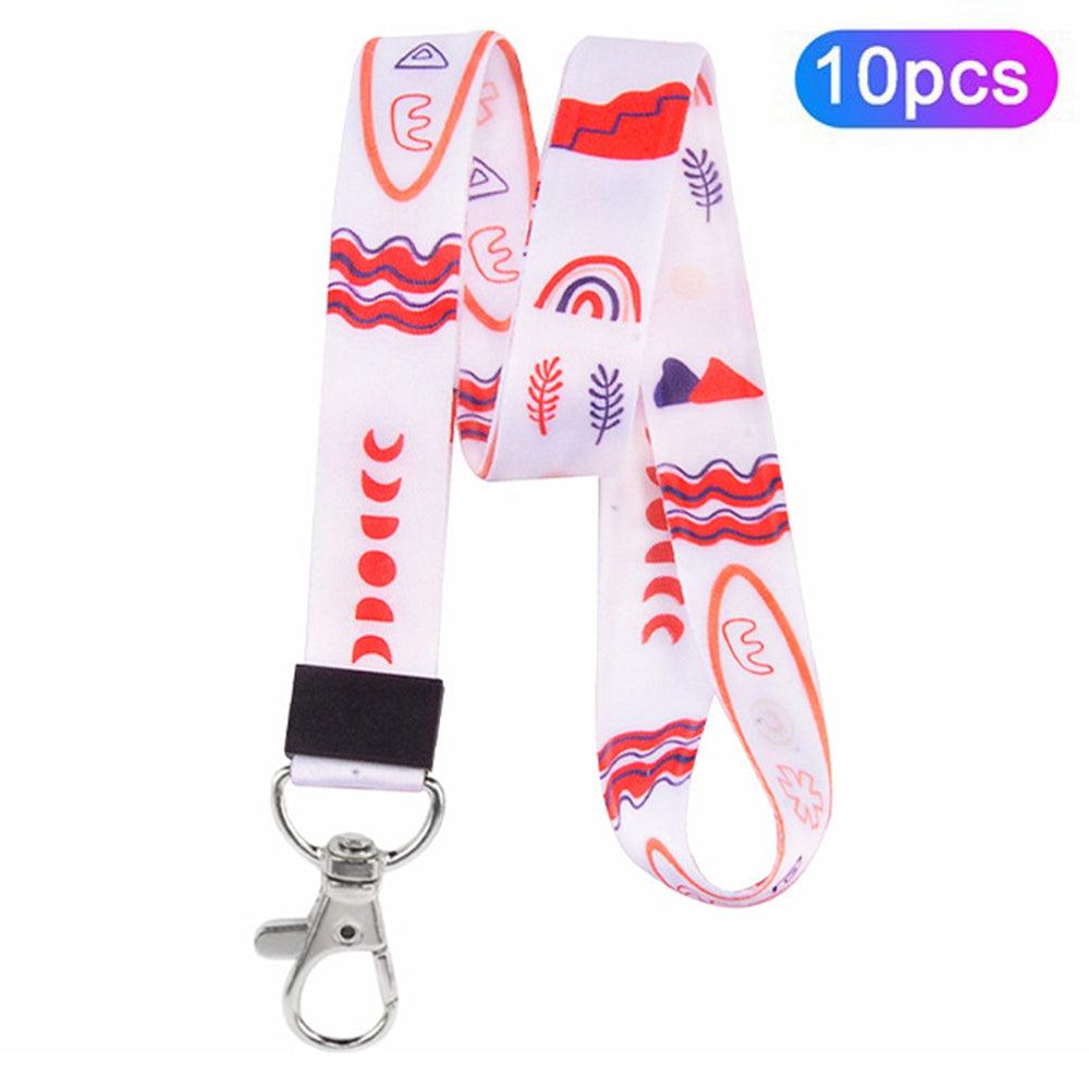 10Pcs / Pack Cartoon Pattern Neck Strap Mobile Phone Lanyard Name Tag Work Card Neck Hanging Rope