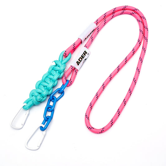1m Braided Rope Design Fluorescent Neck Rope Universal Cell Phone Lanyard Crossbody Strap with Transparent Patch