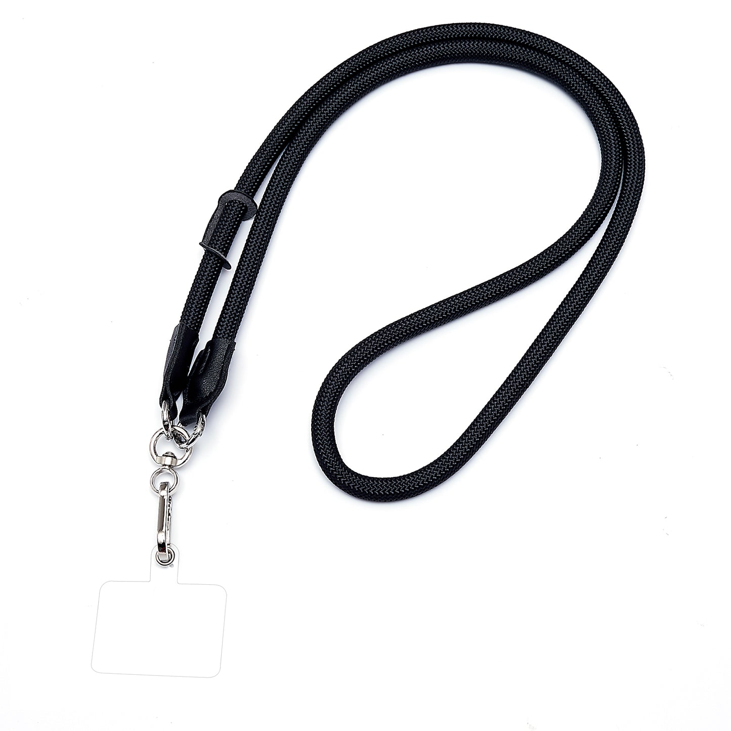 1.2m Universal Cell Phone Lanyard Metal Hook Thicken Neck Rope Crossbody Strap with Transparent Patch
