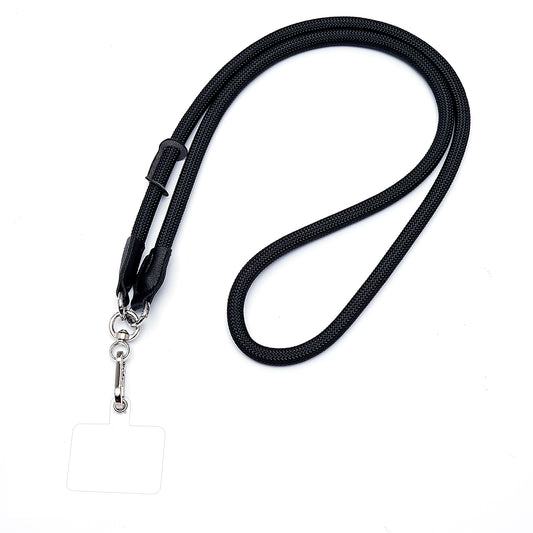 1.2m Universal Cell Phone Lanyard Metal Hook Thicken Neck Rope Crossbody Strap with Transparent Patch