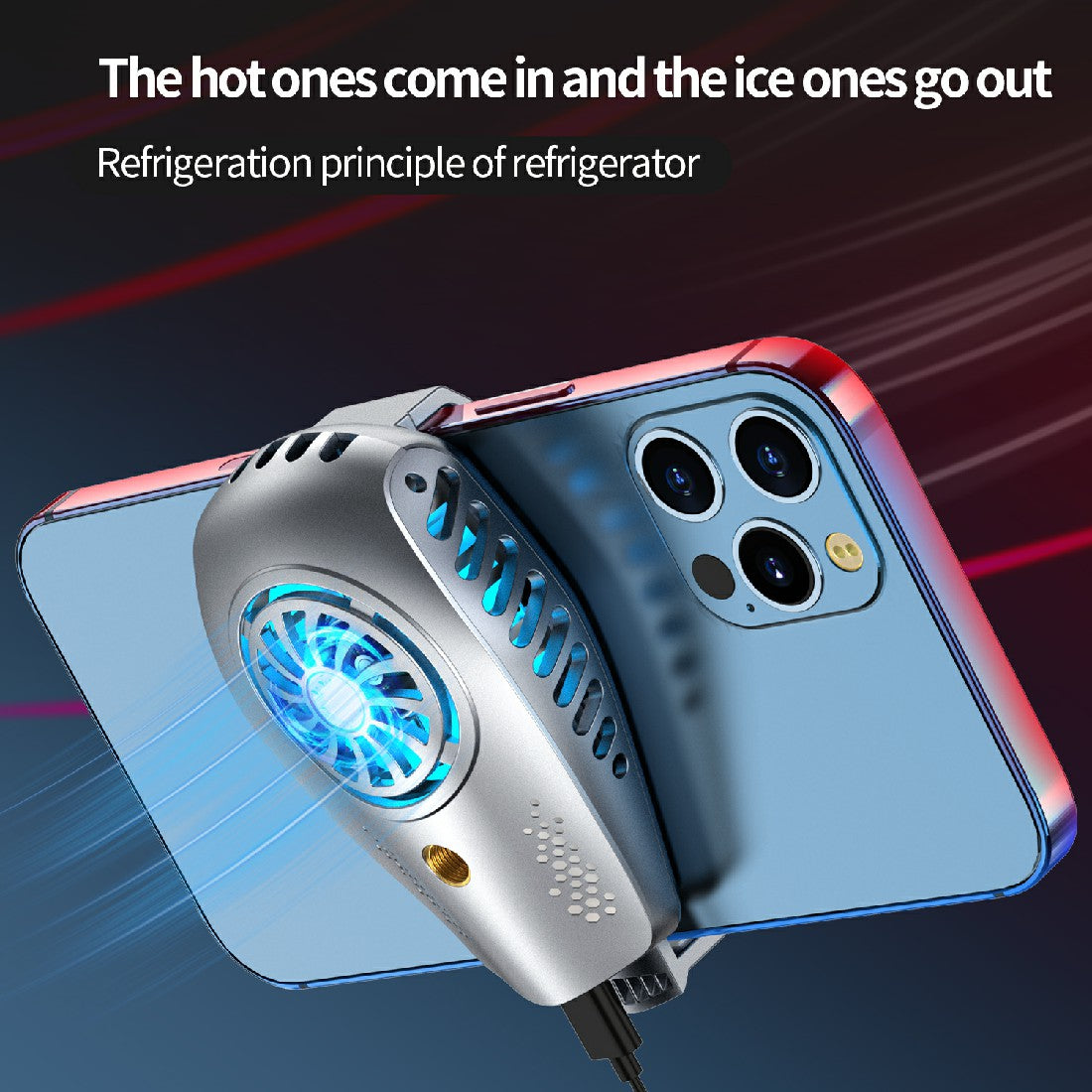 K3 Mobile Phone Game Cooler Snap-on Cooling Fan Holder Stand Radiator for iPhone Xiaomi Samsung