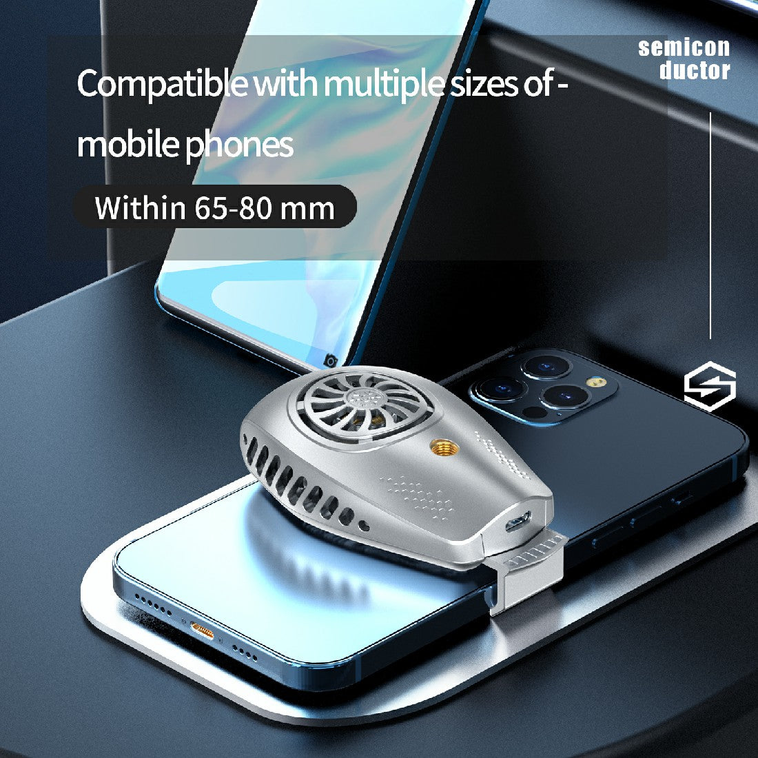 K3 Mobile Phone Game Cooler Snap-on Cooling Fan Holder Stand Radiator for iPhone Xiaomi Samsung