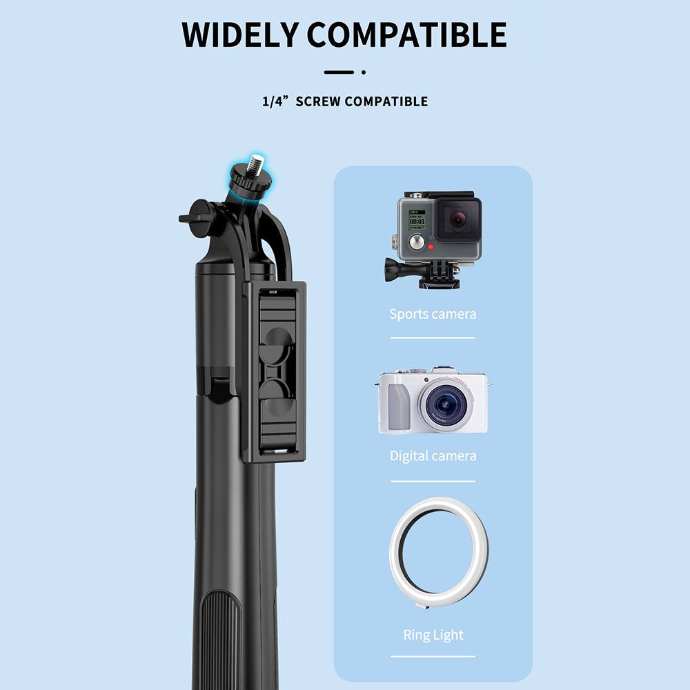 Q06 Multi-function 1.56m Telescopic Handheld Bluetooth Selfie Stick Tripod Stand with Shutter Remote