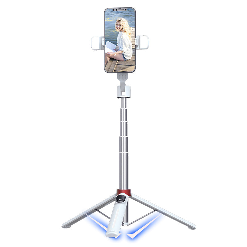 P140D-2 1.4m Portable Bluetooth Selfie Stick Extendable Tripod Phone Stand with Dual Fill Lights Support 360-Degree Rotating Photography Devices