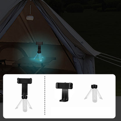 LY01 Outdoor Camping Rechargeable RGB Lighting Tripod Stand with Phone Holder Clip