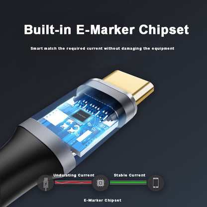 1m 100W PD USB-C QC4.0 4K Cable USB3.1 Gen2 10Gbps Thunderbolt 3 Fast Charging Data Video Transmission Cord for MacBook Air/iPad Pro 2020