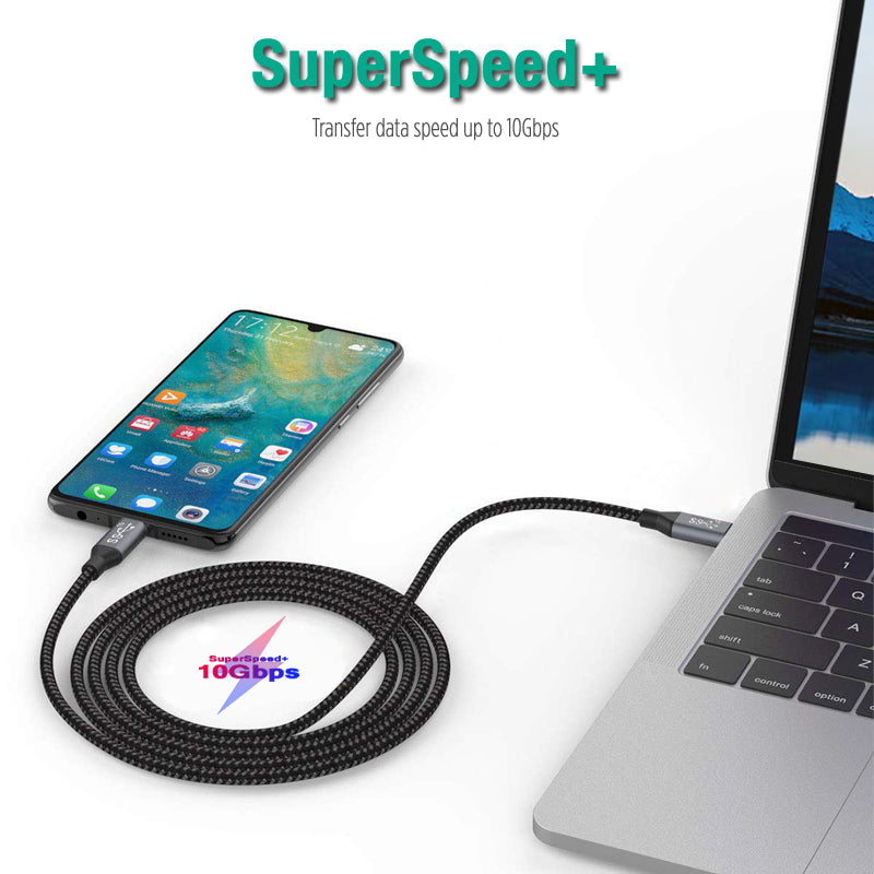 1.5m USB-C Male to Male Cable 20Gbps 4K Transmission PD100W 5A/20V Fast Charging Cord for Macbook Pro