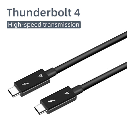 1m 40Gbps High-speed Data Transfer Cord Thunderbolt 4 Adapter Cable Male to Male 100W Fast Charging Cord for Thunderbolt 4 Docking Station - Black