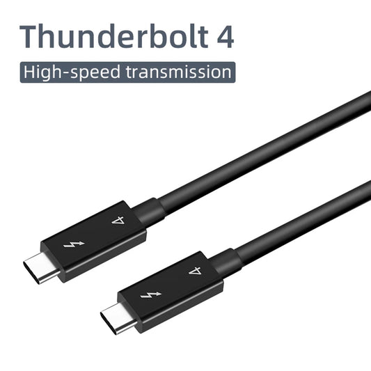 1m 40Gbps High-speed Data Transfer Cord Thunderbolt 4 Adapter Cable Male to Male 100W Fast Charging Cord for Thunderbolt 4 Docking Station - Black
