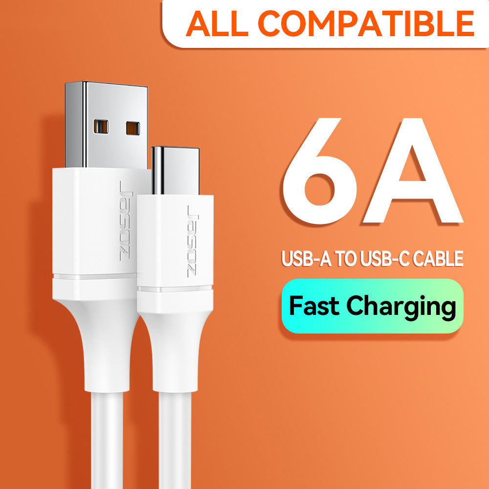 JASOZ TD191 2m 6A Type-C Fast Charging Cable Data Transmission Cord