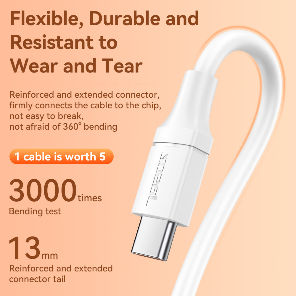 JASOZ TD191 2m 6A Type-C Fast Charging Cable Data Transmission Cord