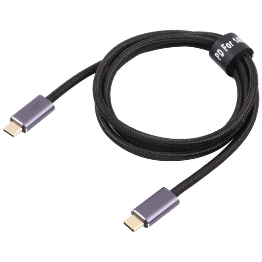 140W 1m USB 2.0 Transfer Speed Fast Charging Cord Type-C Male to Type-C Male Braided Data Cable Adapter Compatible with Type-C Port Devices